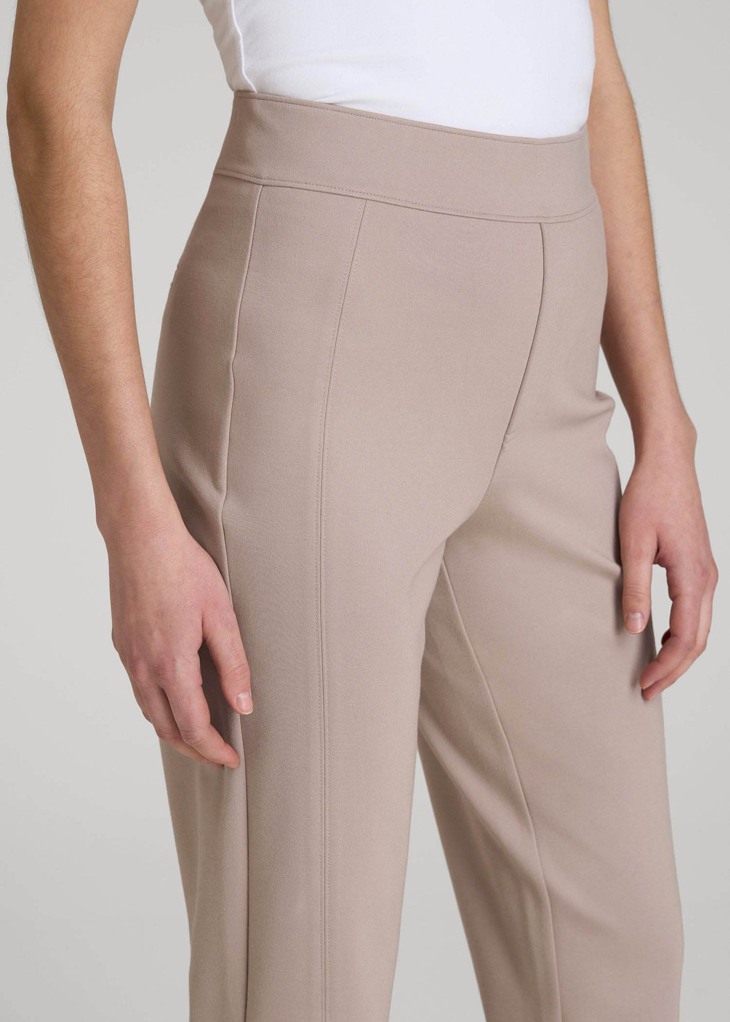 American Tall Women Pull-on Slim Dress Pants for Tall Women in Truly Taupe