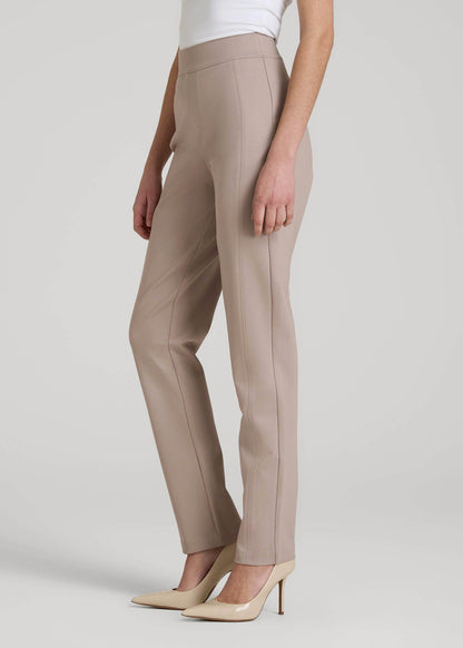 American Tall Women Pull-on Slim Dress Pants for Tall Women in Truly Taupe