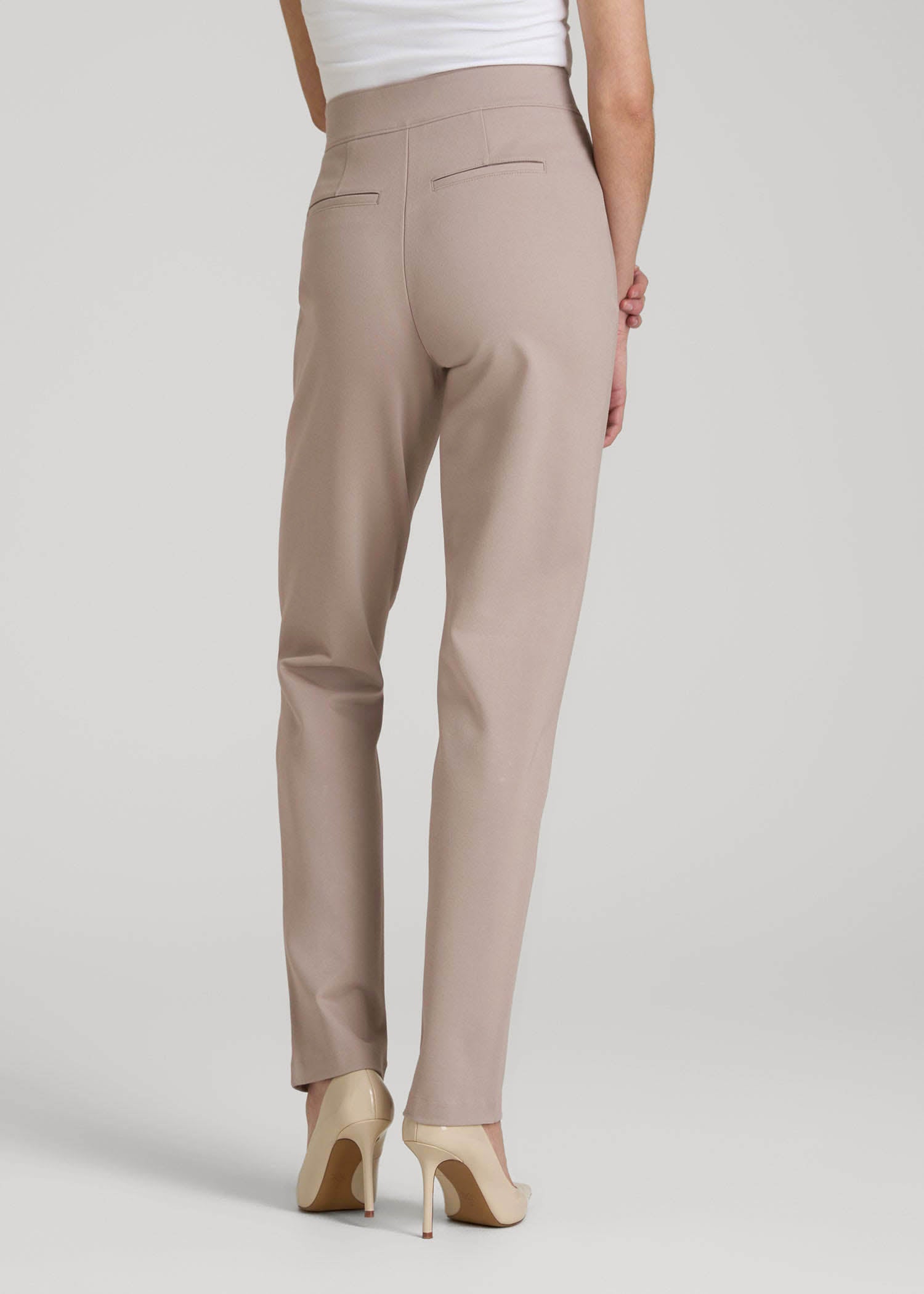 American Tall Women Pull-on Slim Dress Pants for Tall Women in Truly Taupe