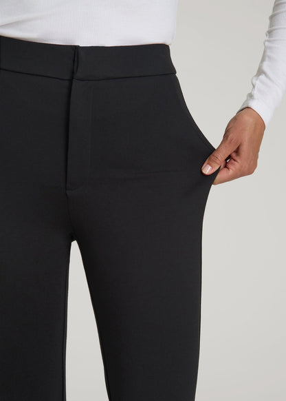 American Tall Women Soft Flex Ponte Skinny High Rise Pant for Tall Women in Black