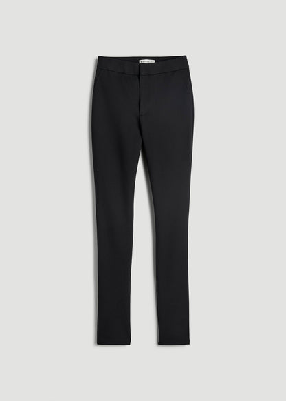 American Tall Women Soft Flex Ponte Skinny High Rise Pant for Tall Women in Black