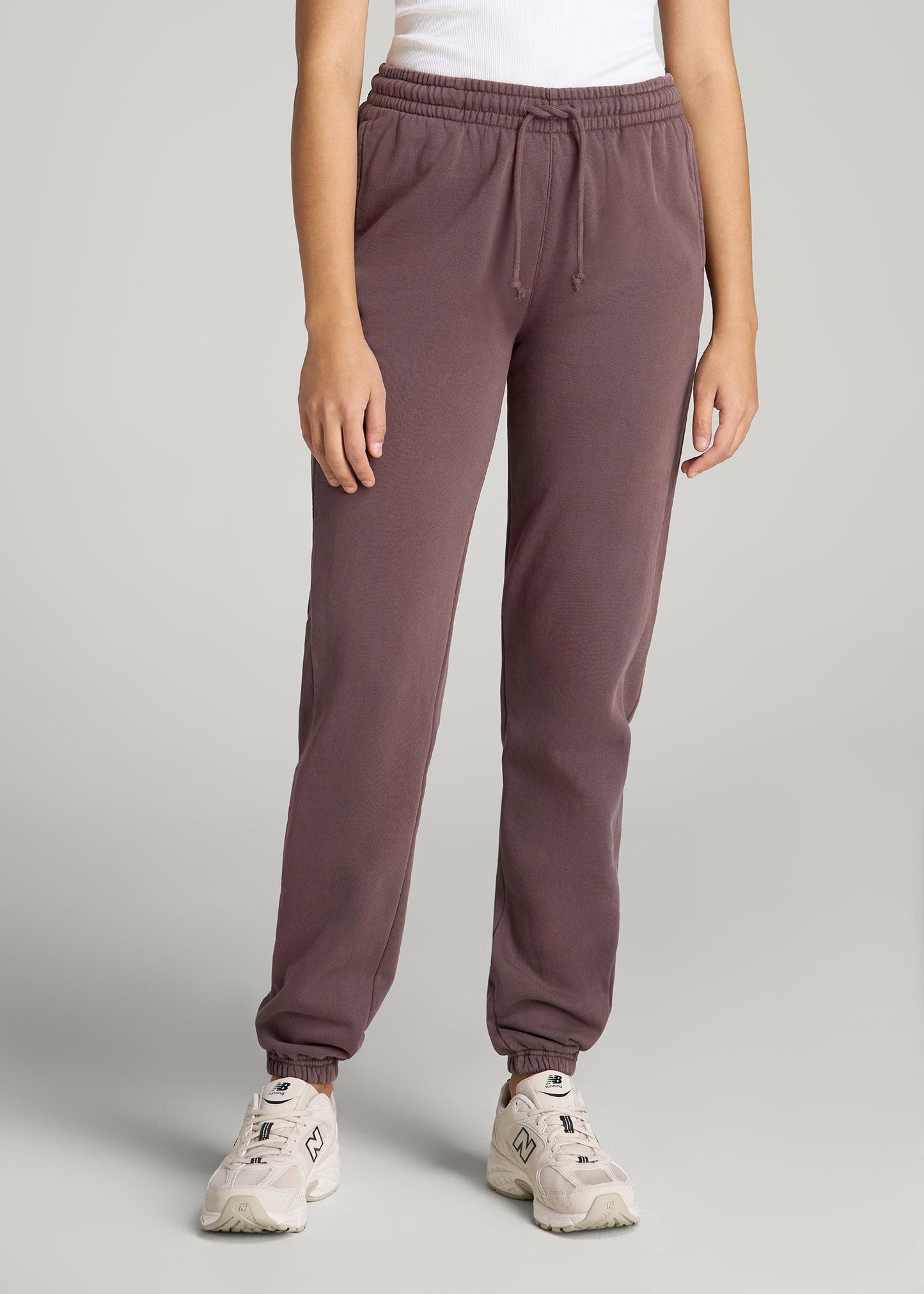 American Tall Women Wearever Fleece Regular Fit Sweatpants for Tall Women in Dusty Merlot