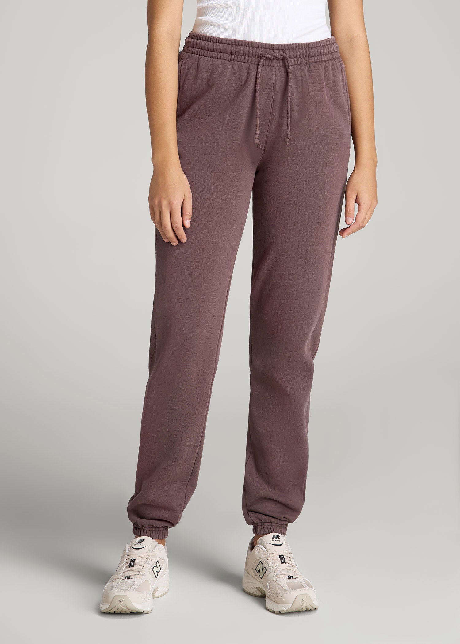 American Tall Women Wearever Fleece Regular Fit Sweatpants for Tall Women in Dusty Merlot