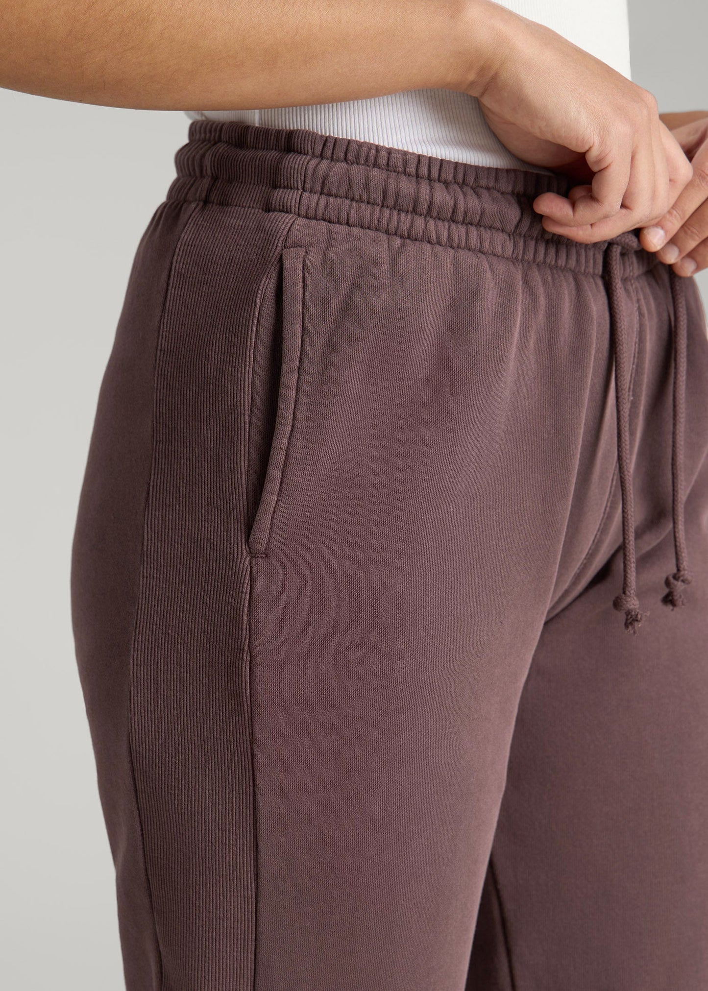 American Tall Women Wearever Fleece Regular Fit Sweatpants for Tall Women in Dusty Merlot