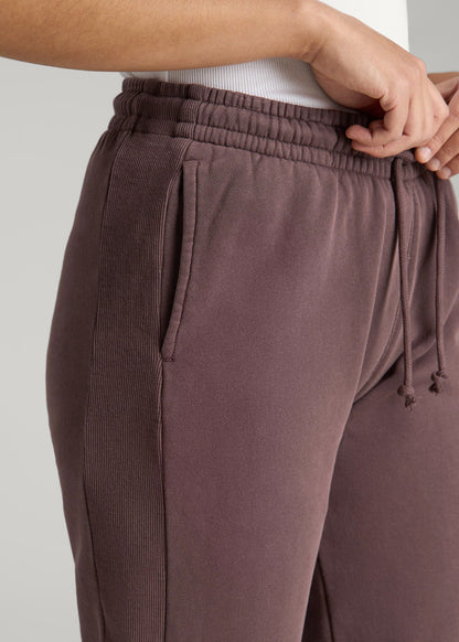 American Tall Women Wearever Fleece Regular Fit Sweatpants for Tall Women in Dusty Merlot