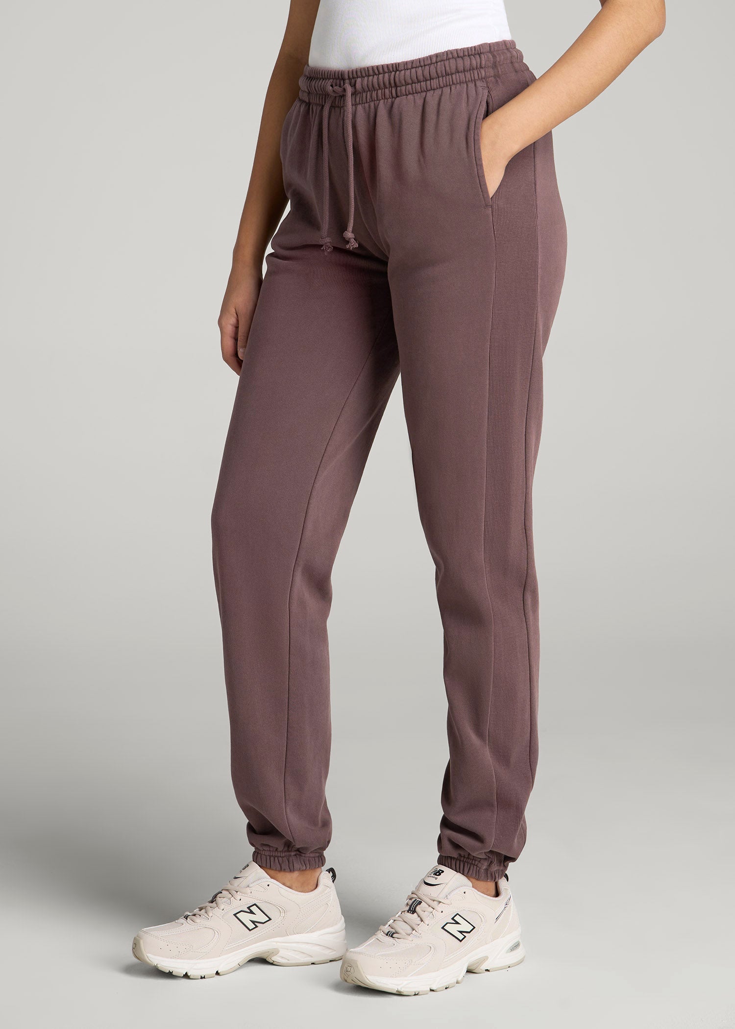 American Tall Women Wearever Fleece Regular Fit Sweatpants for Tall Women in Dusty Merlot