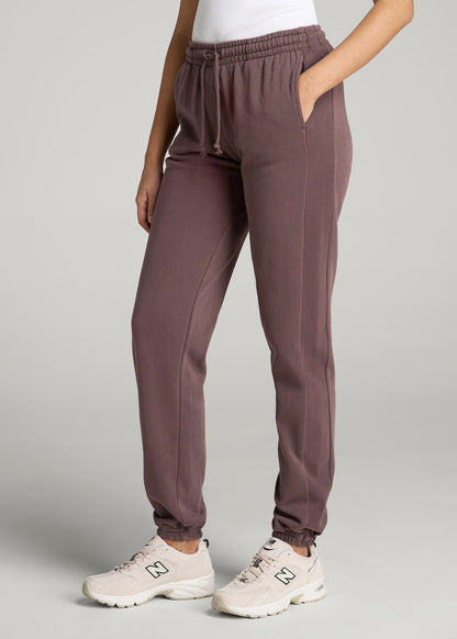 American Tall Women Wearever Fleece Regular Fit Sweatpants for Tall Women in Dusty Merlot