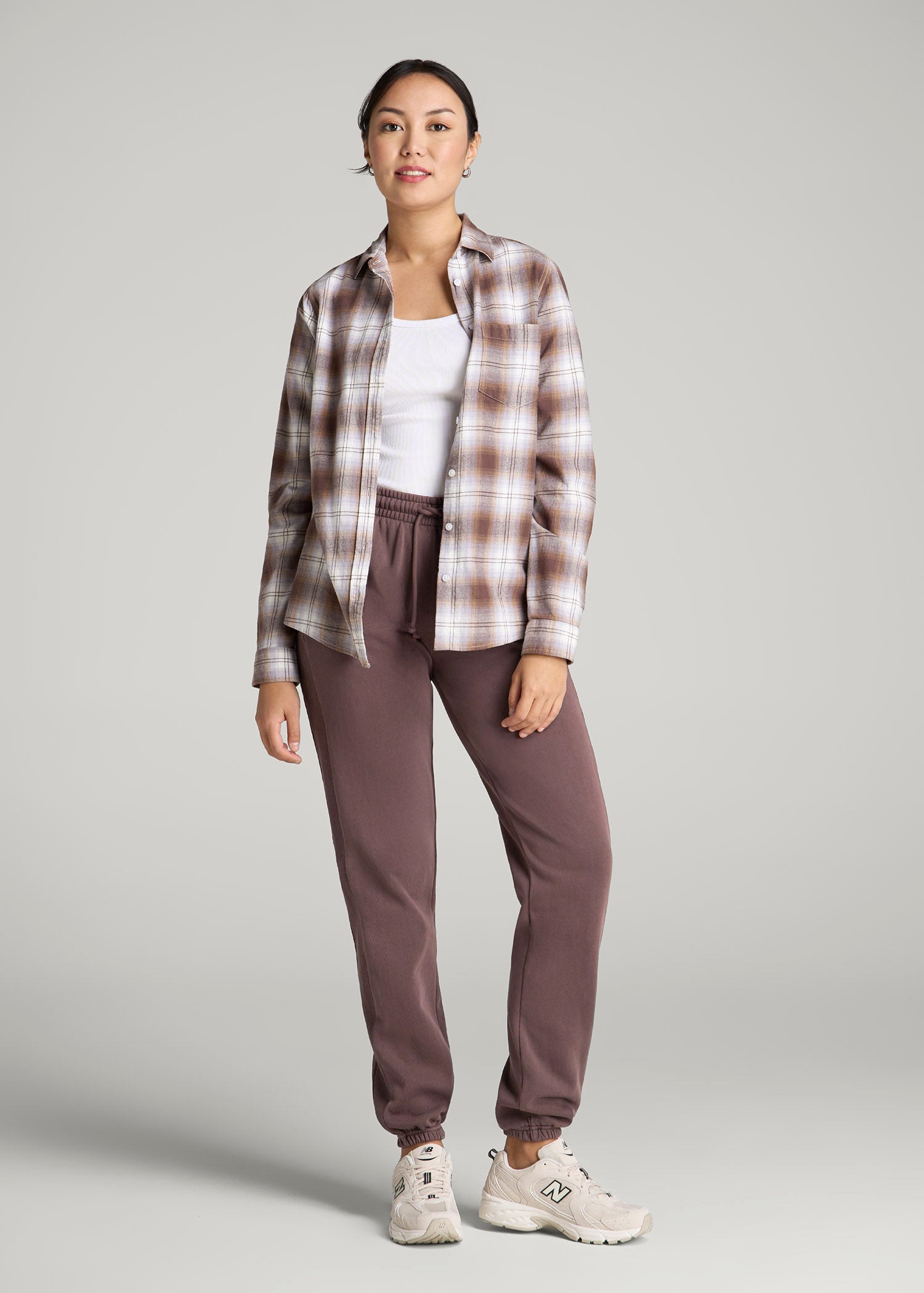 American Tall Women Wearever Fleece Regular Fit Sweatpants for Tall Women in Dusty Merlot