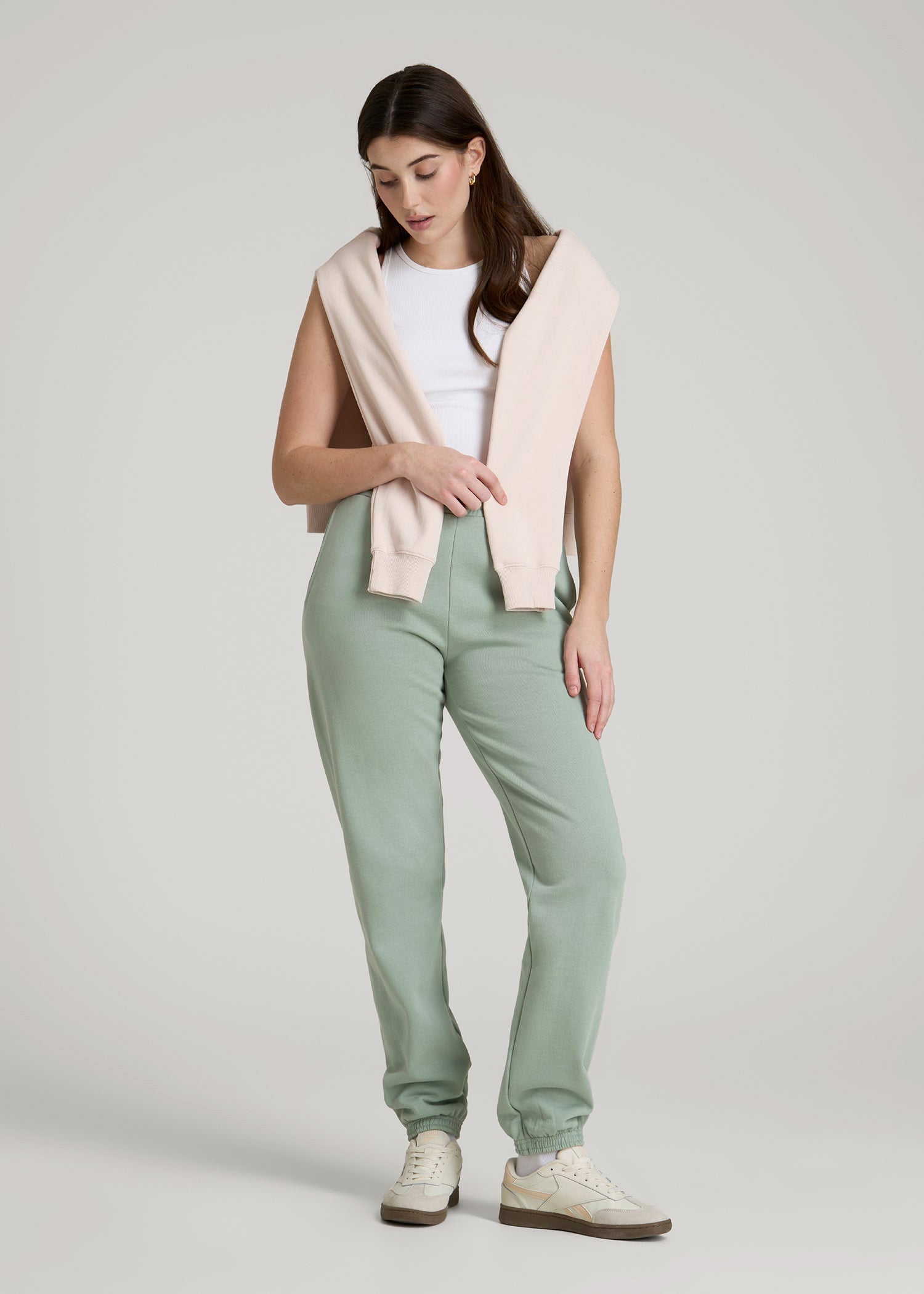 American Tall Women|Men Wearever Fleece Relaxed Sweatpants for Tall Women in Seagrass