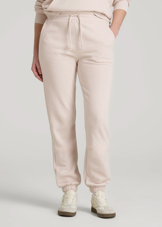 American Tall Women|Men Wearever Fleece Slim Fit High-Waisted Garment Dye Sweatpants for Tall Women in Shell