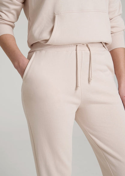 American Tall Women|Men Wearever Fleece Slim Fit High-Waisted Garment Dye Sweatpants for Tall Women in Shell