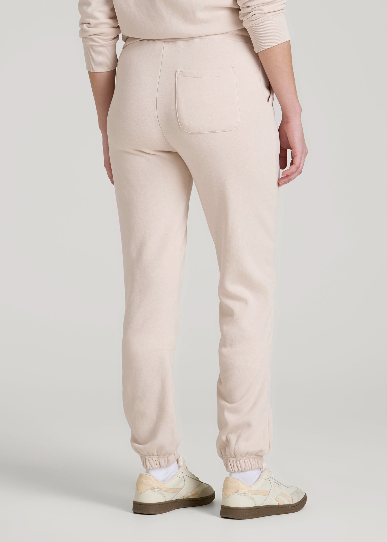 American Tall Women|Men Wearever Fleece Slim Fit High-Waisted Garment Dye Sweatpants for Tall Women in Shell
