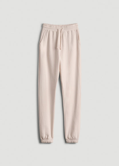 American Tall Women|Men Wearever Fleece Slim Fit High-Waisted Garment Dye Sweatpants for Tall Women in Shell