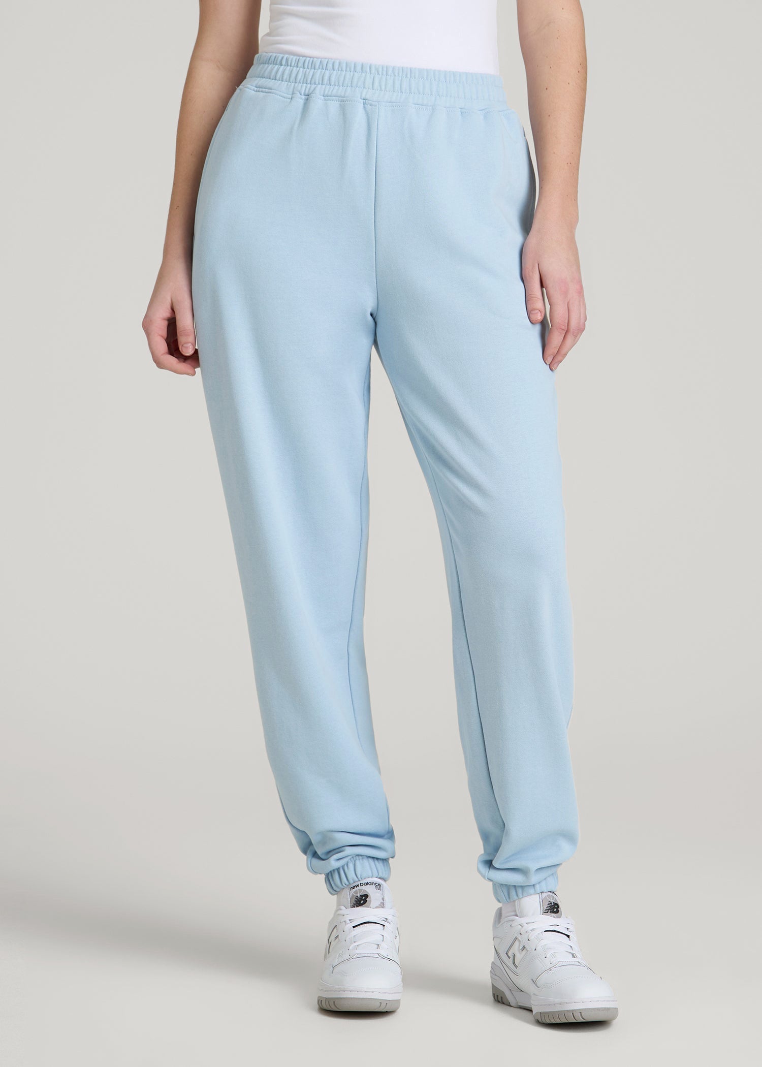 American Tall Women|Men Wearever Oversized French Terry Joggers for Tall Women in Ice Blue