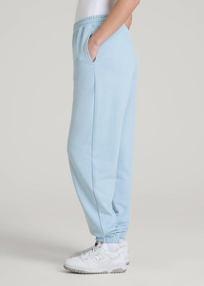 American Tall Women|Men Wearever Oversized French Terry Joggers for Tall Women in Ice Blue