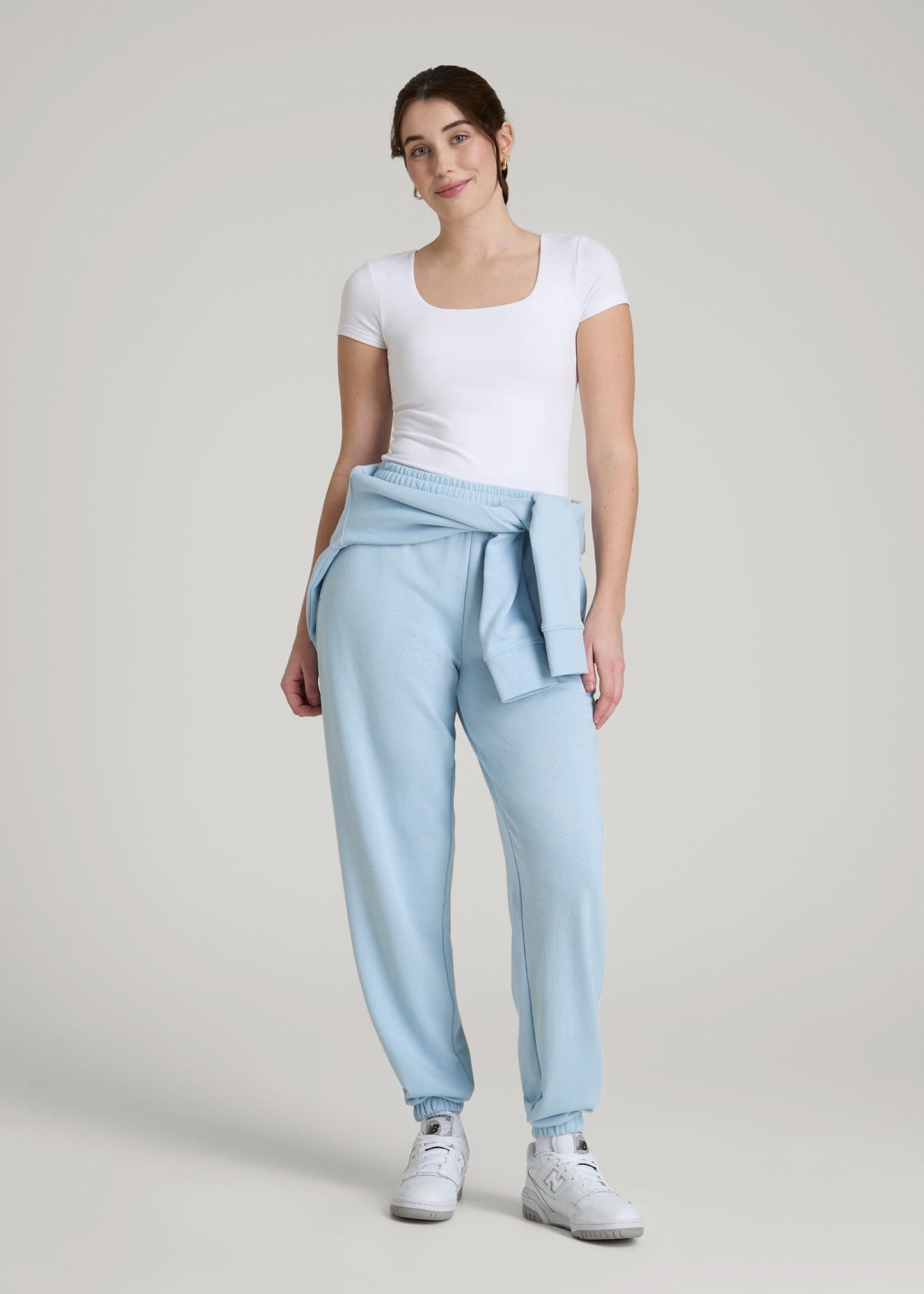 American Tall Women|Men Wearever Oversized French Terry Joggers for Tall Women in Ice Blue