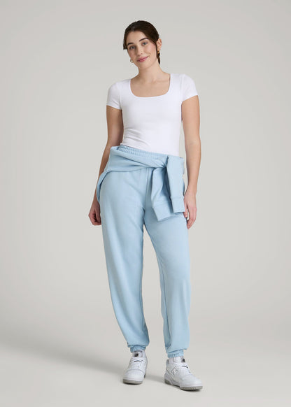 American Tall Women|Men Wearever Oversized French Terry Joggers for Tall Women in Ice Blue