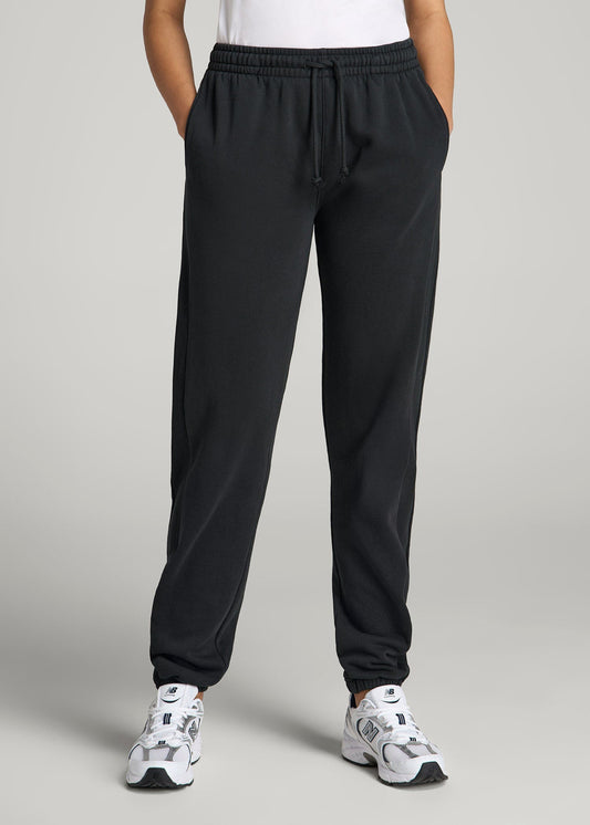 American Tall Women Wearever Fleece Regular Fit Sweatpants for Tall Women in Vintage Black