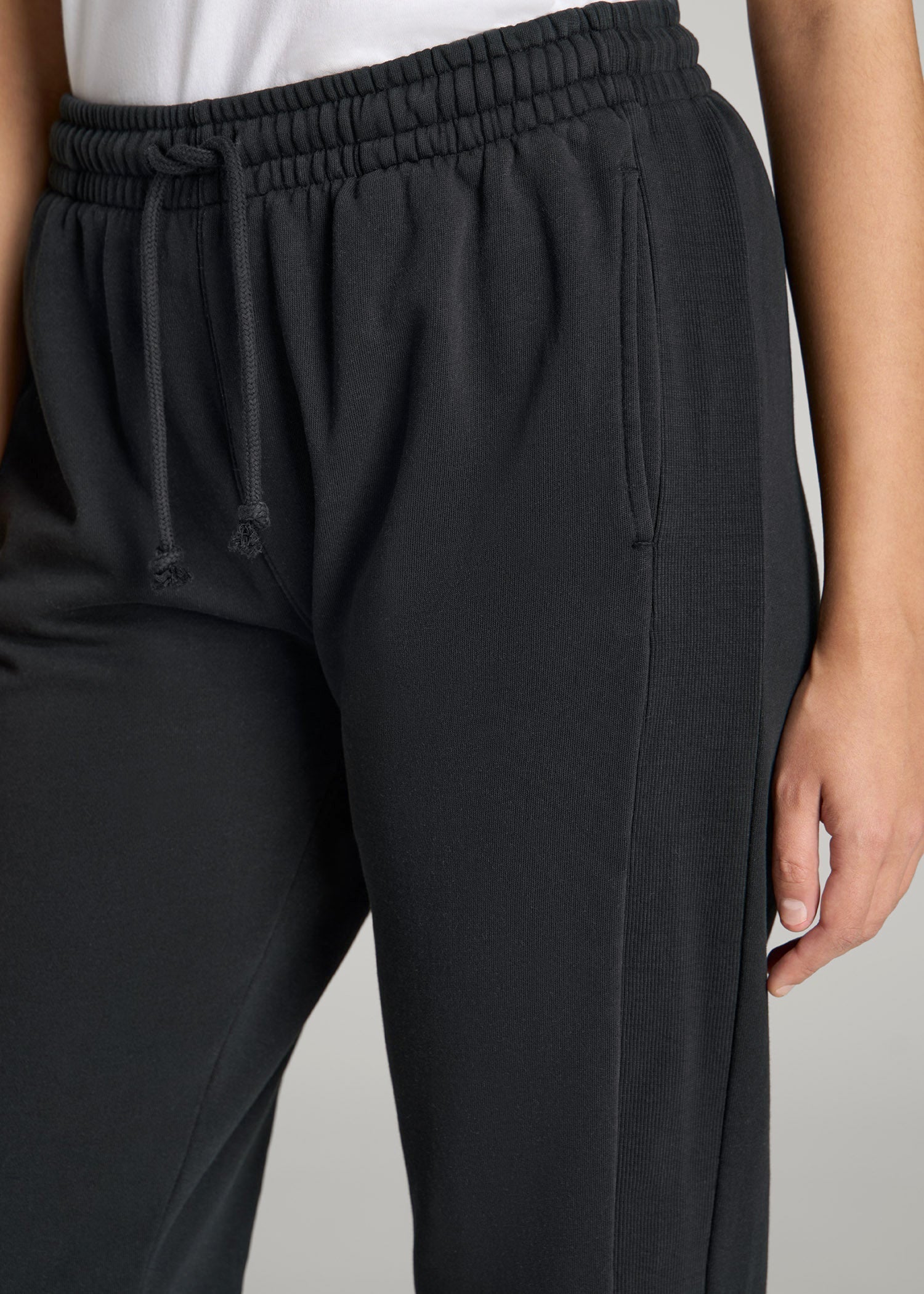 American Tall Women Wearever Fleece Regular Fit Sweatpants for Tall Women in Vintage Black