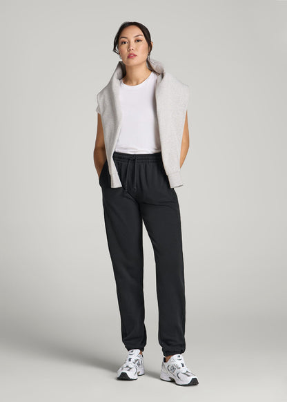 American Tall Women Wearever Fleece Regular Fit Sweatpants for Tall Women in Vintage Black