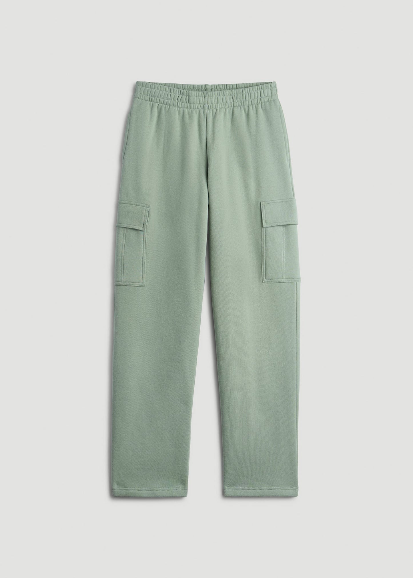 American Tall Women|Men Mid Rise Cargo Fleece Sweatpants for Tall Women in Seagrass