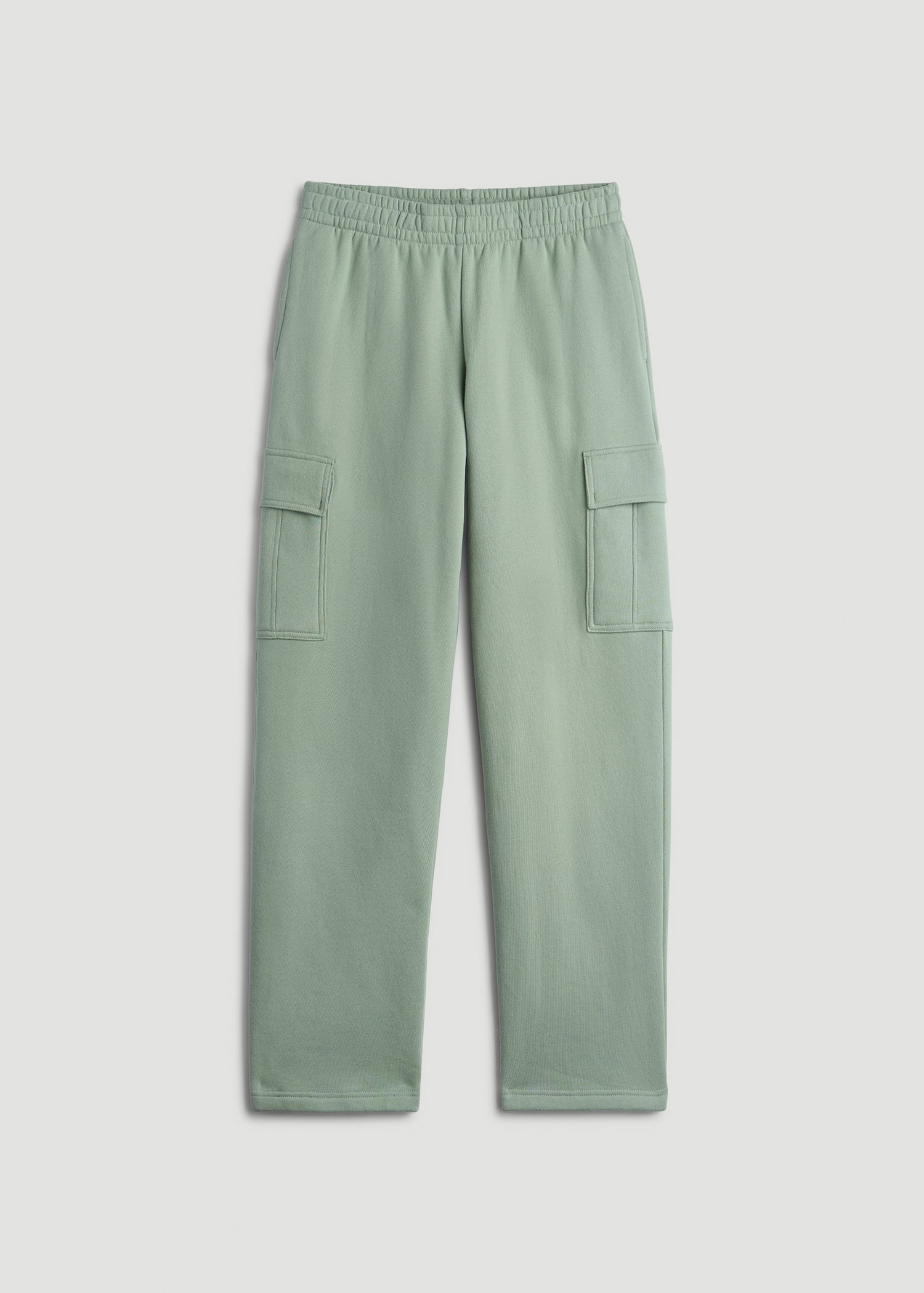 American Tall Women|Men Mid Rise Cargo Fleece Sweatpants for Tall Women in Seagrass