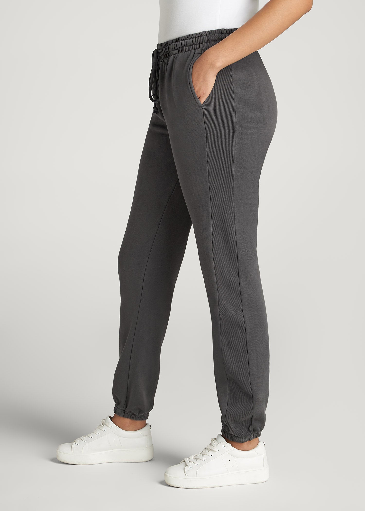 American Tall Women Wearever Fleece Regular Fit Sweatpants for Tall Women in Charcoal