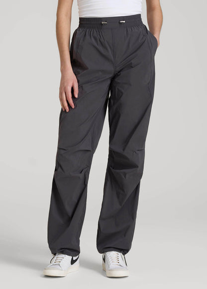 American Tall Women|Men Parachute Jogger for Tall Women in Dark Ash