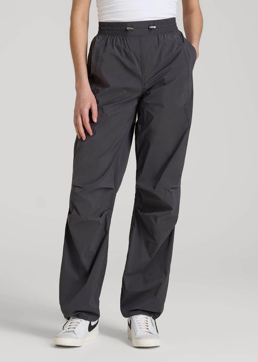 American Tall Women|Men Parachute Jogger for Tall Women in Dark Ash