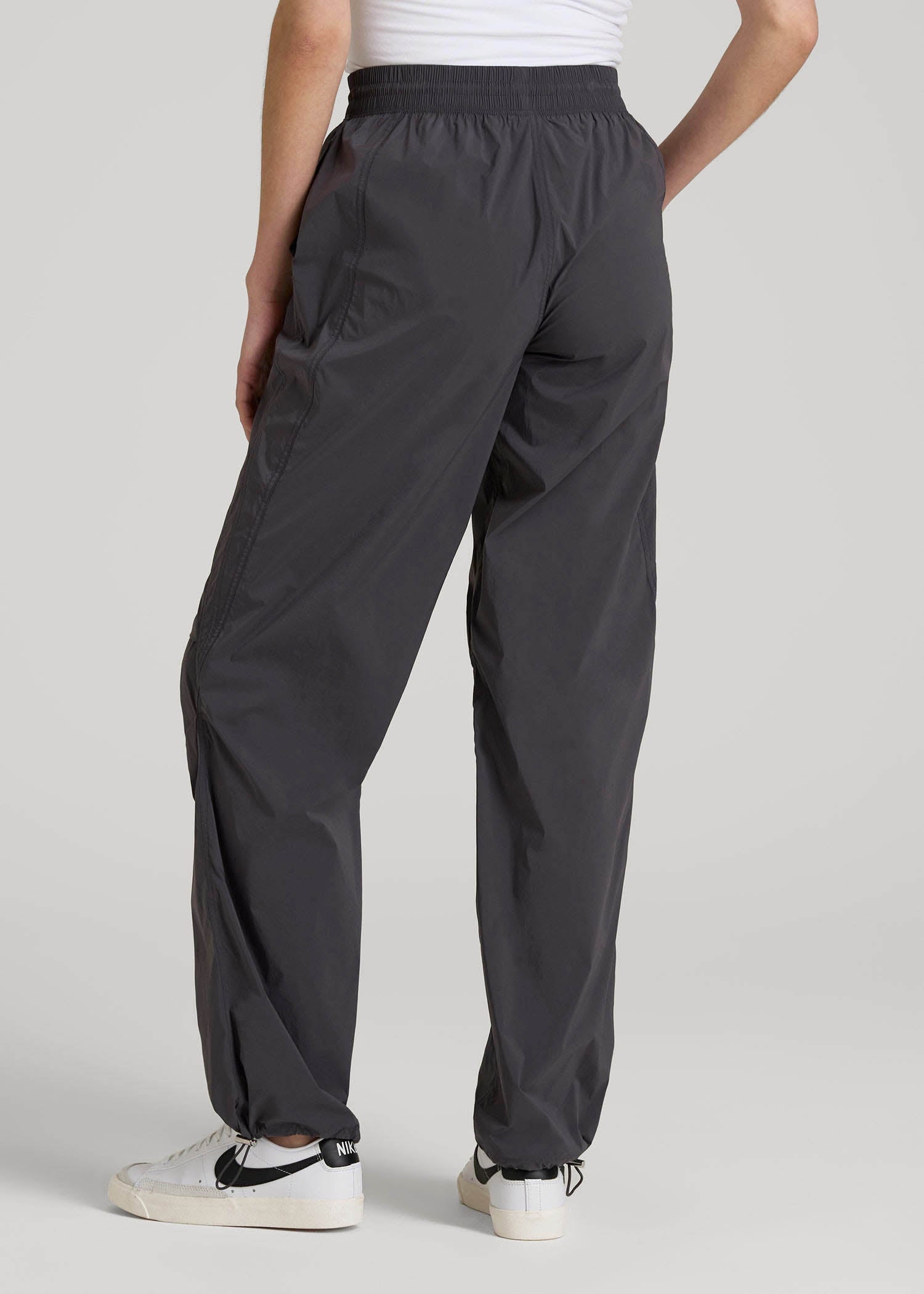American Tall Women|Men Parachute Jogger for Tall Women in Dark Ash