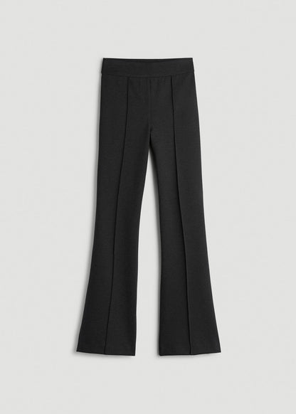 American Tall Women Soft Flex Ponte Pull On Flare Pants for Tall Women in Dark Charcoal Heather