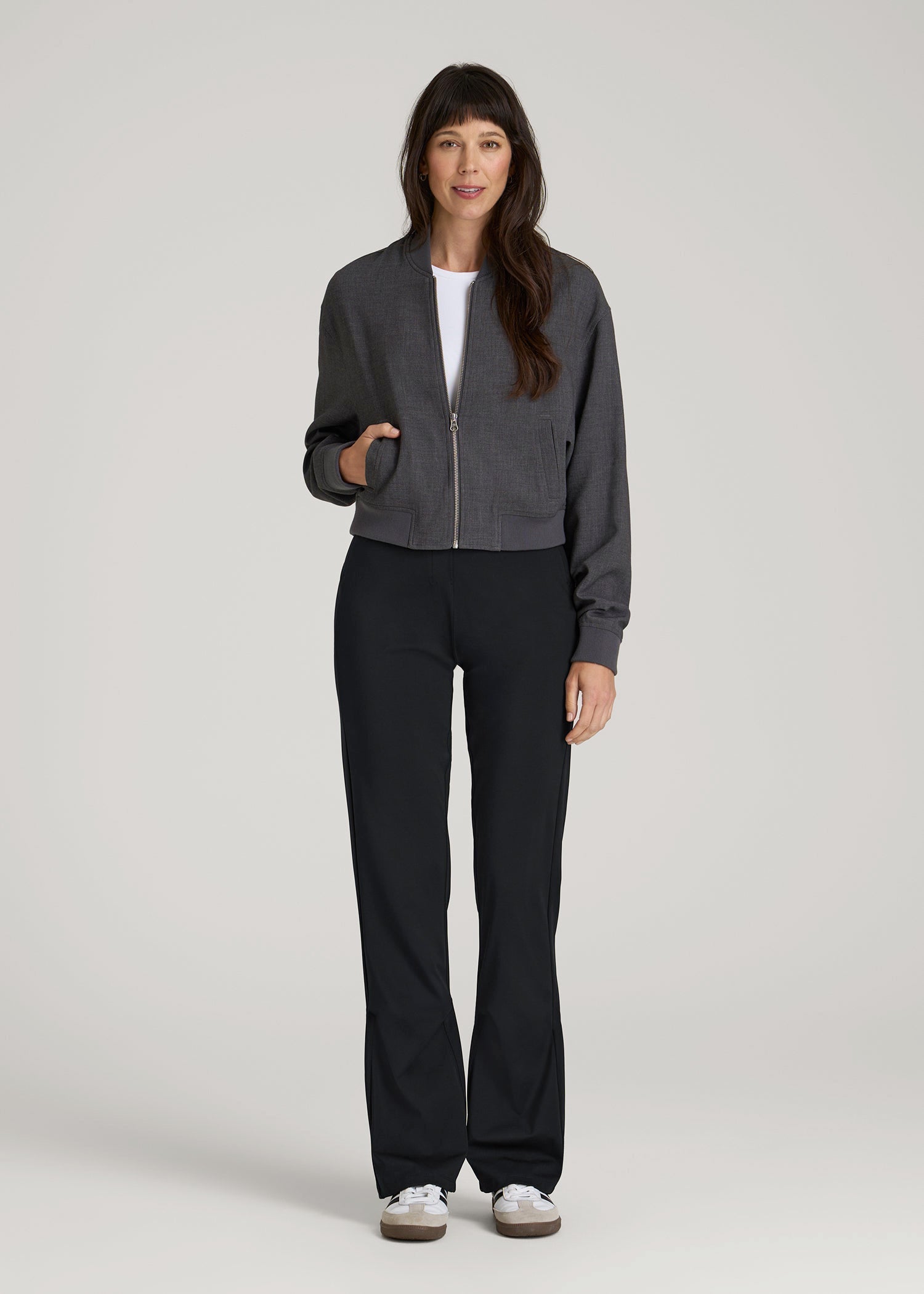 American Tall Women High Rise Pull On Mini Flare Pant for Tall Women in Black