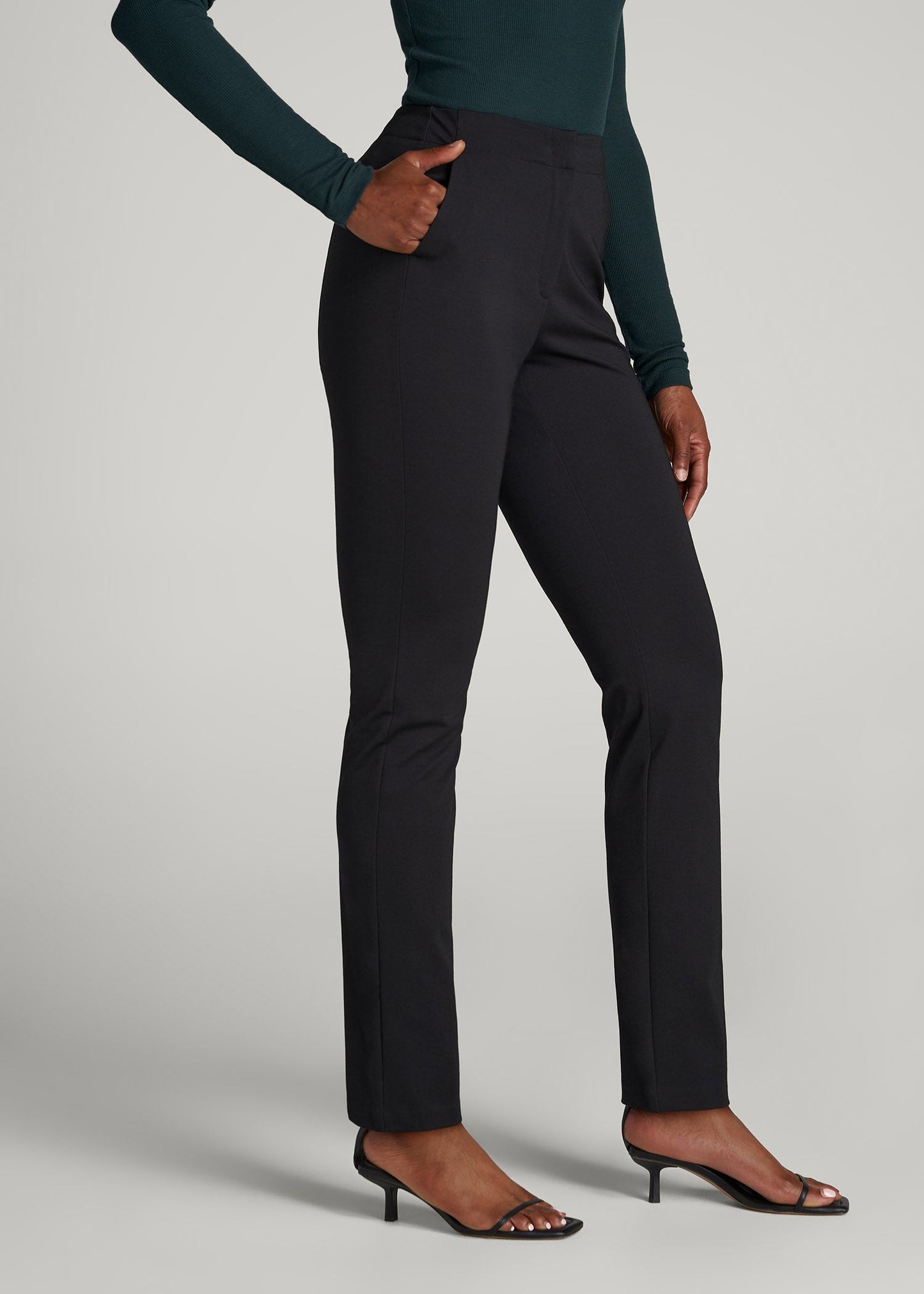 American Tall Women SLIM-Fit Dress Pants for Tall Women in Black