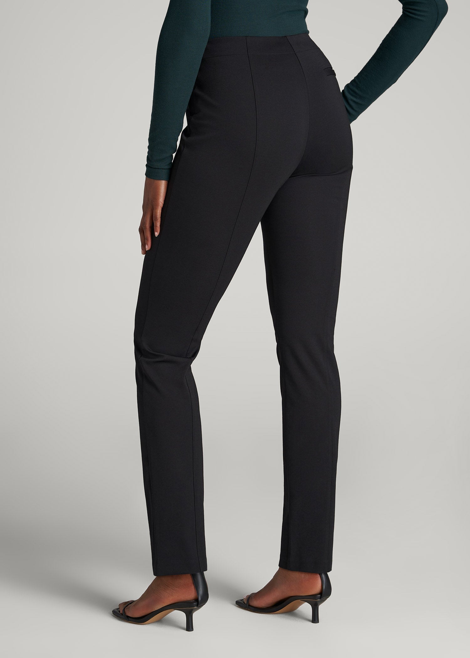 American Tall Women SLIM-Fit Dress Pants for Tall Women in Black