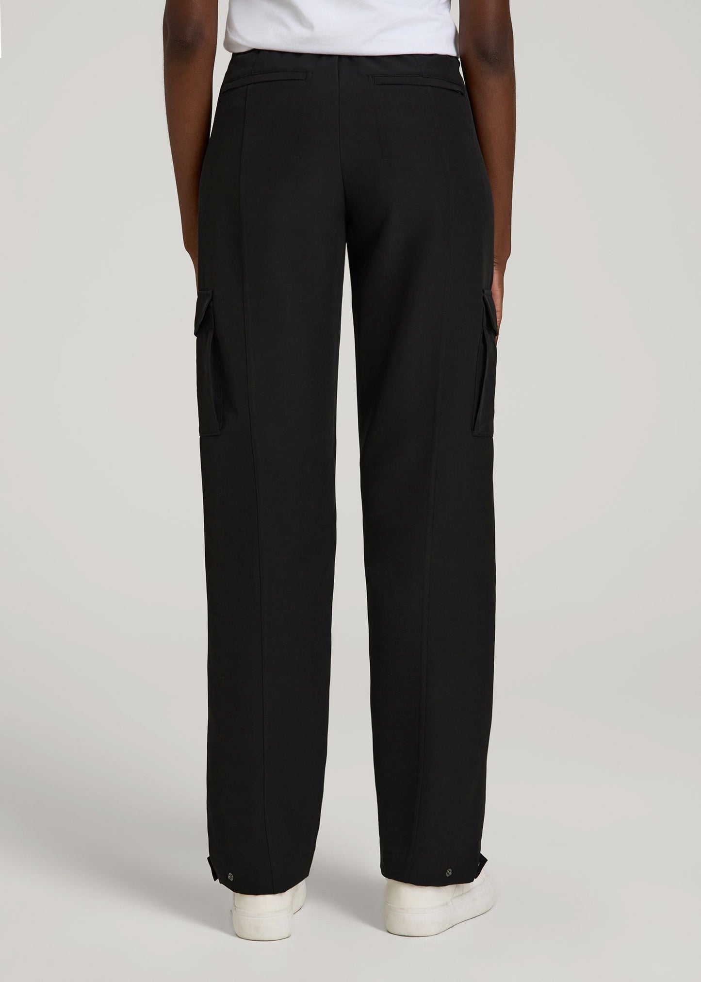 American Tall Women Traveler Cargo Pants for Tall Women in Black