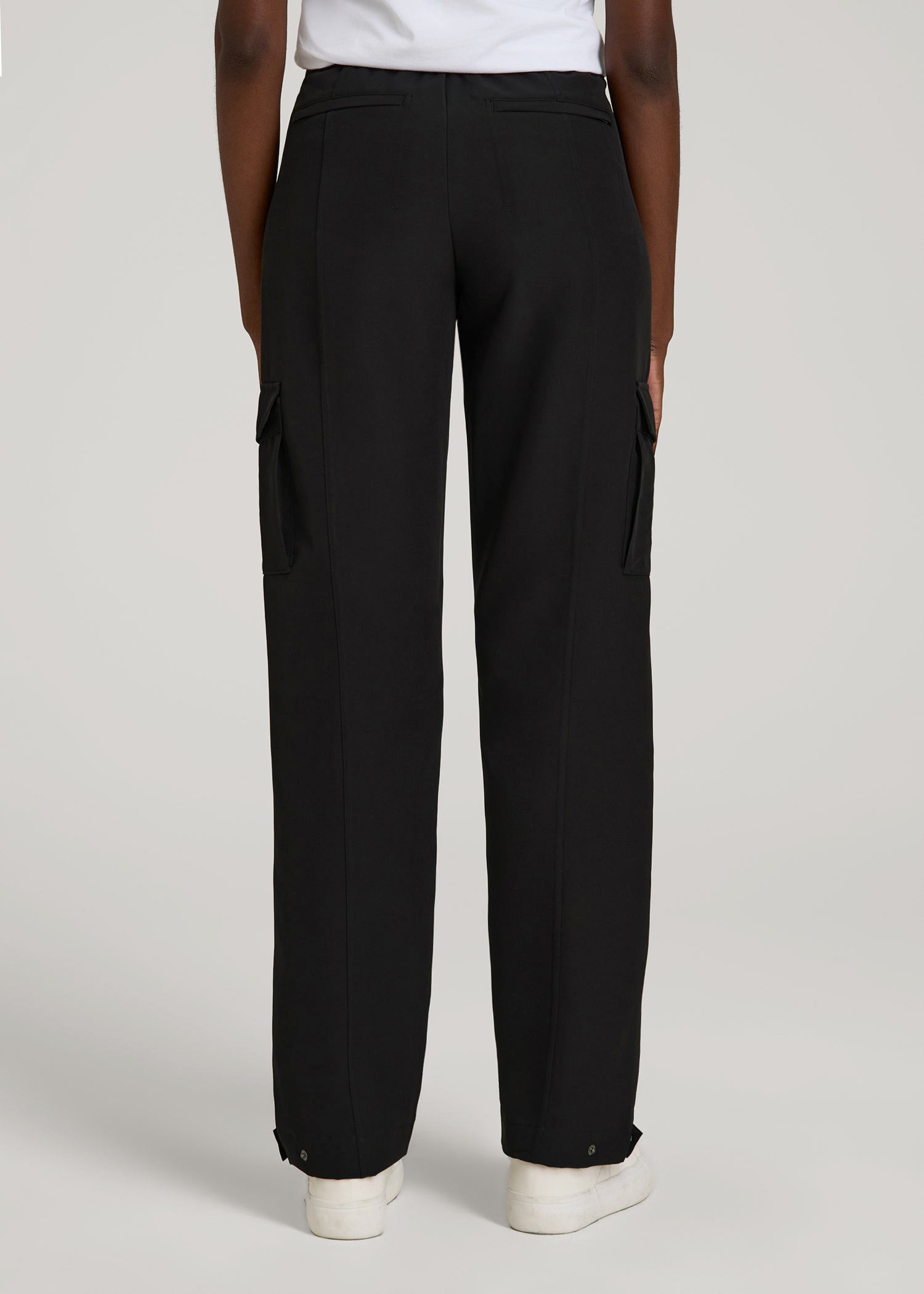 American Tall Women Traveler Cargo Pants for Tall Women in Black
