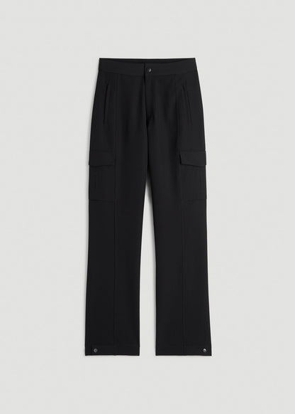 American Tall Women Traveler Cargo Pants for Tall Women in Black