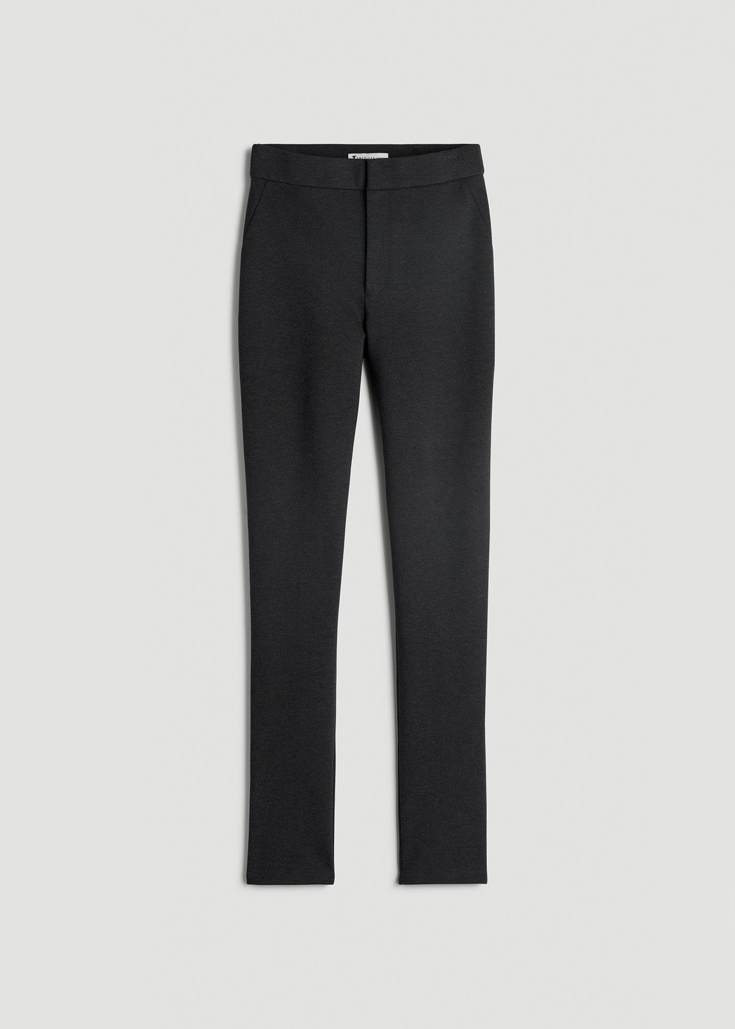 American Tall Women Soft Flex Ponte Skinny High Rise Pant for Tall Women in Dark Charcoal Heather