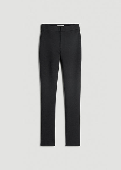 American Tall Women Soft Flex Ponte Skinny High Rise Pant for Tall Women in Dark Charcoal Heather
