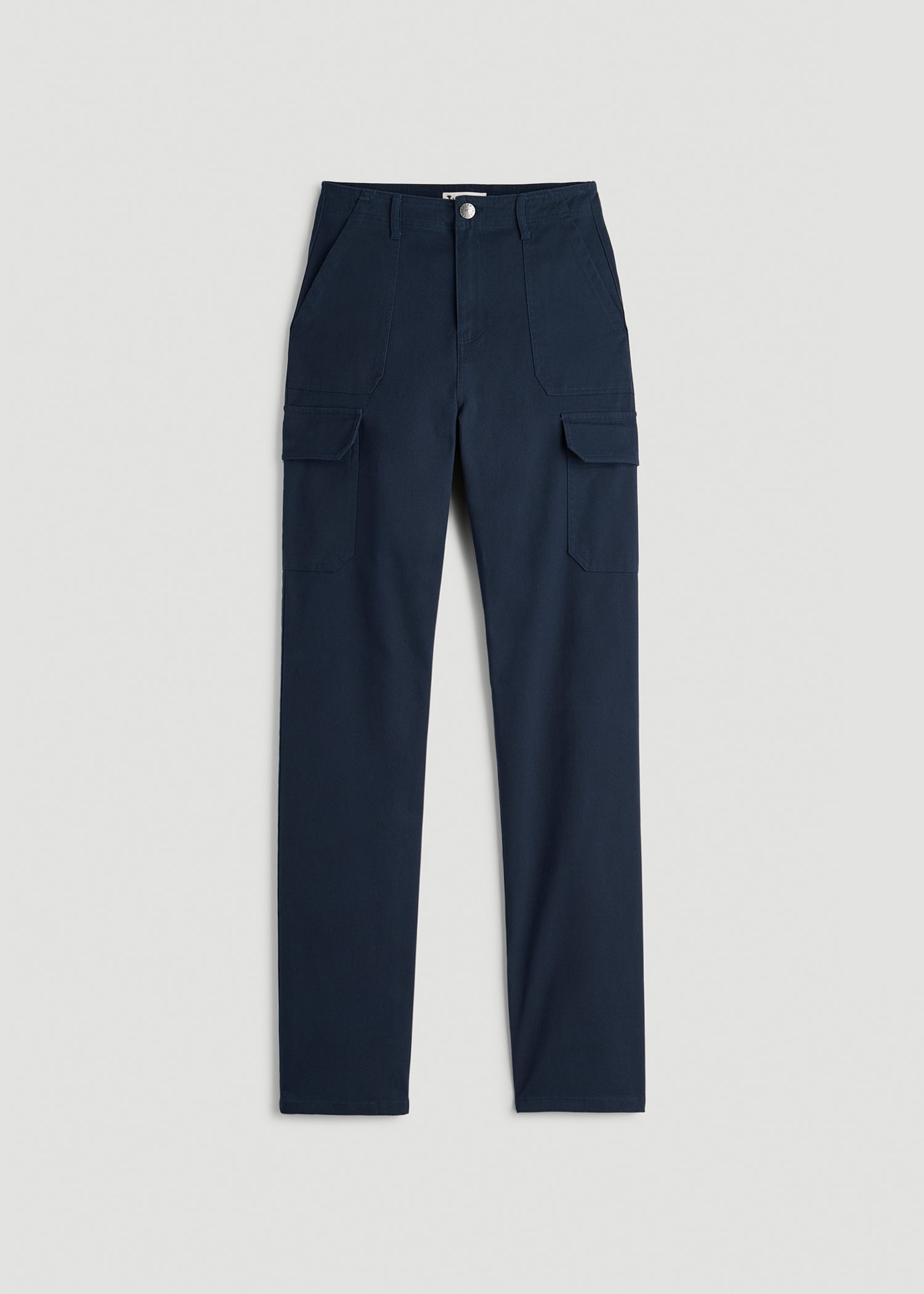 American Tall Women Straight Leg Cargo Chino Pants for Tall Women in Navy