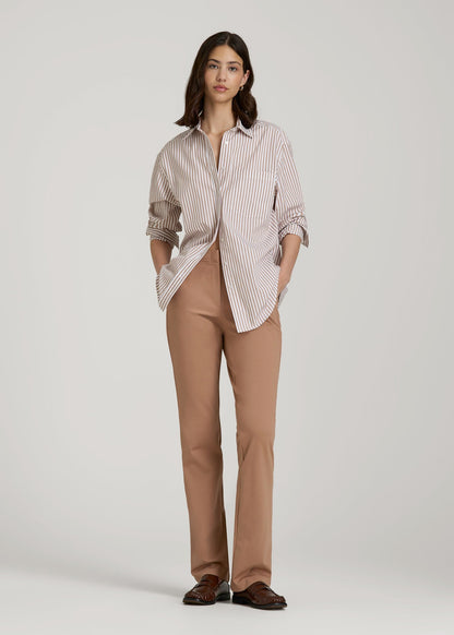 American Tall Women Freedom Flex Straight Leg Dress Pants for Tall Women in Woodsmoke