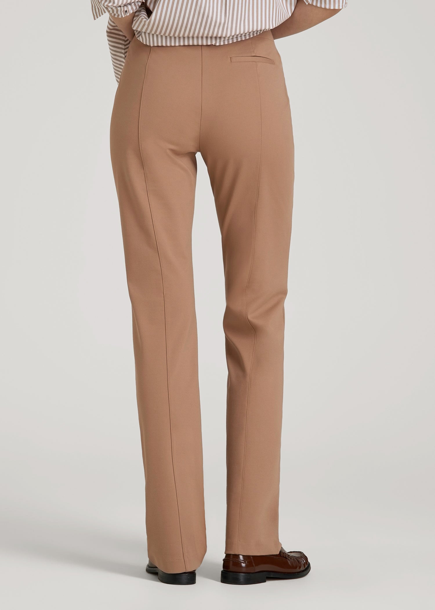 American Tall Women Freedom Flex Straight Leg Dress Pants for Tall Women in Woodsmoke