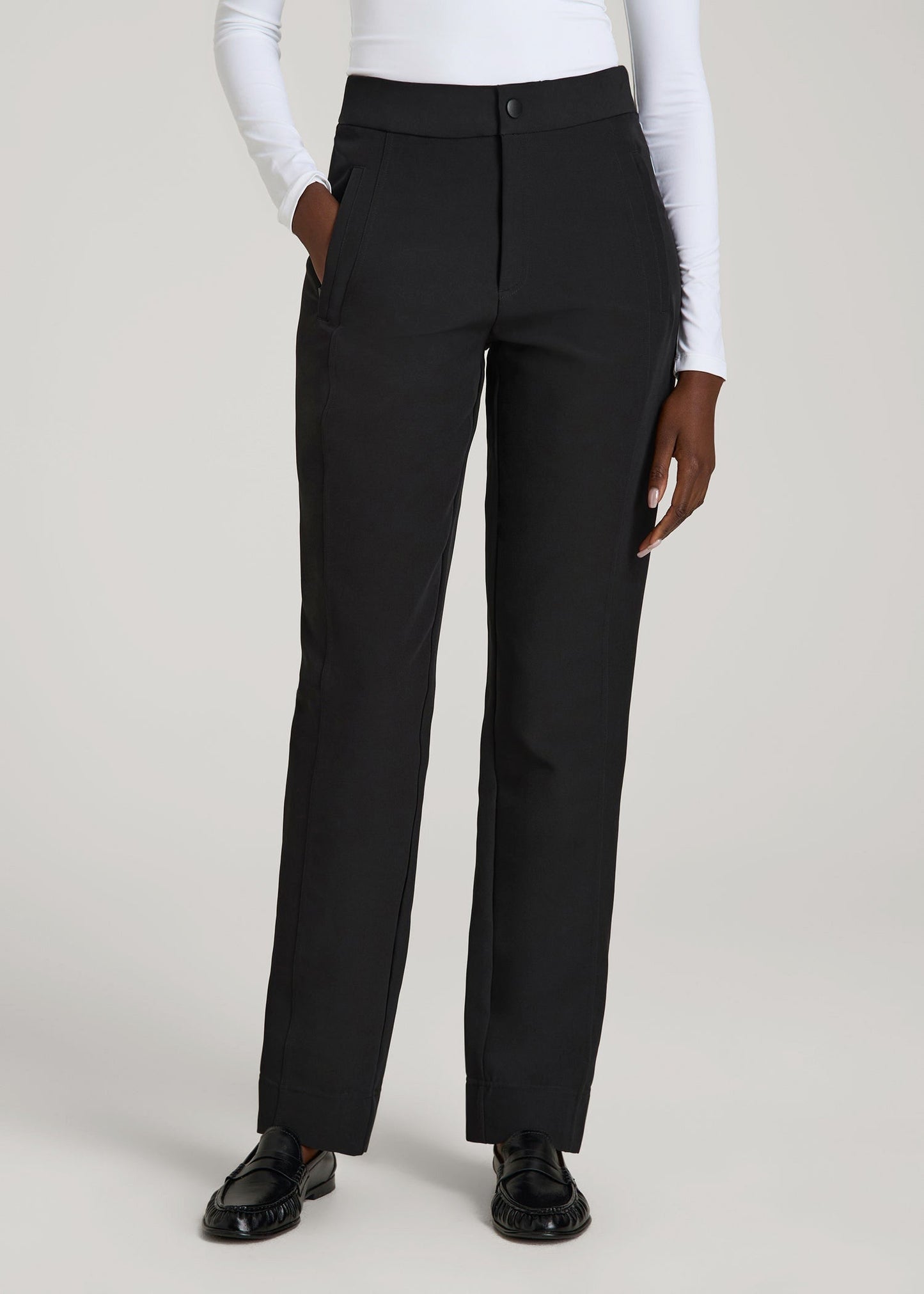 American Tall Women Traveler Tapered Fit Pant for Tall Women in Black