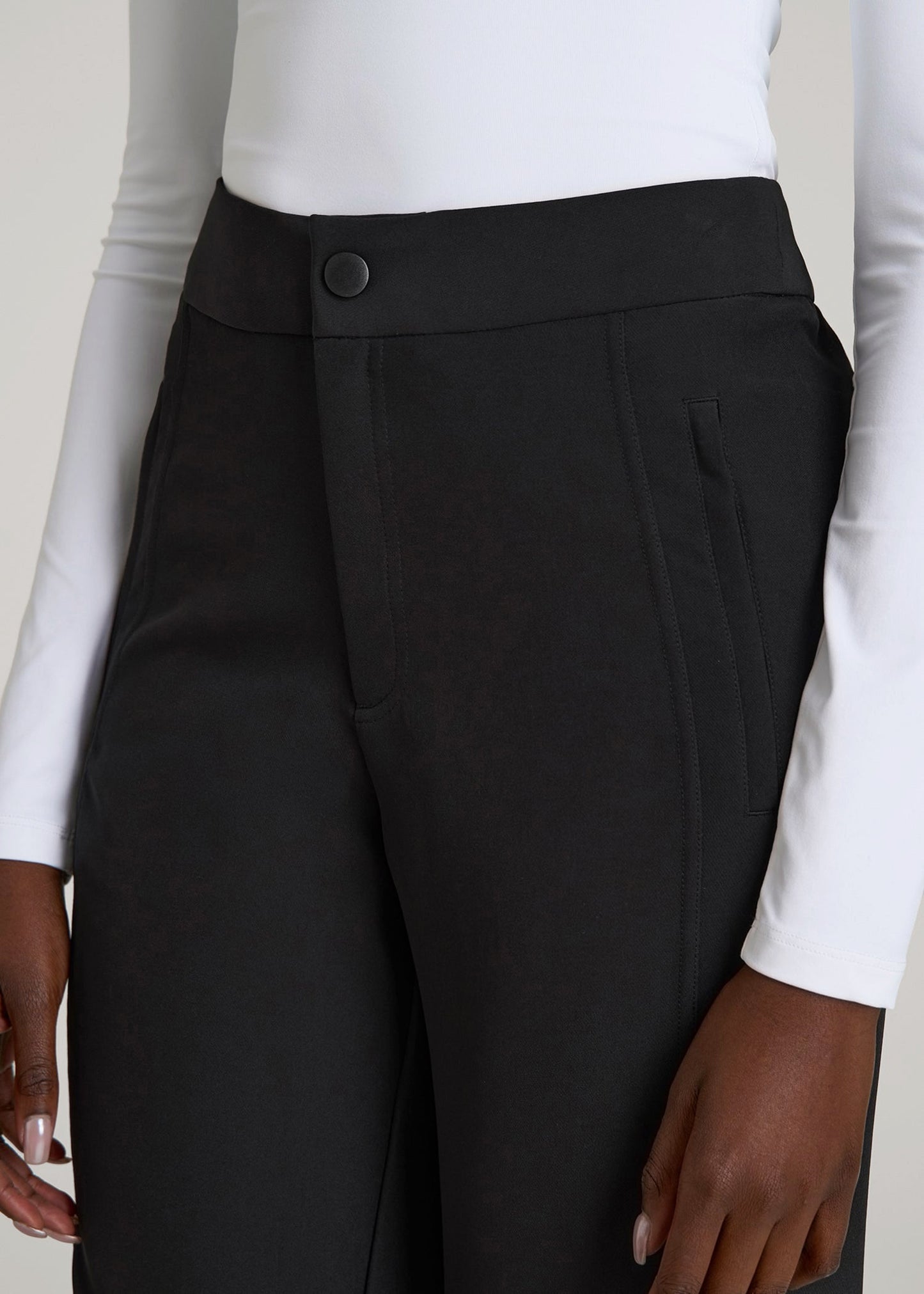 American Tall Women Traveler Tapered Fit Pant for Tall Women in Black
