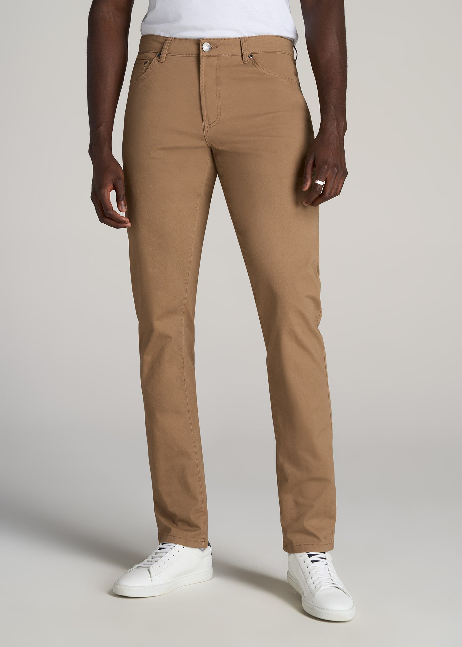 American Tall Men Carman TAPERED Fit Five Pocket Pants for Tall Men in Russet Brown