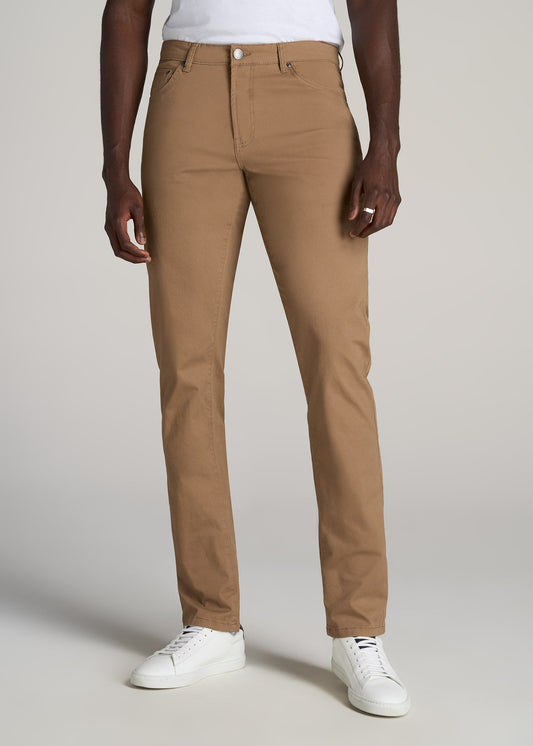 American Tall Men Carman TAPERED Fit Five Pocket Pants for Tall Men in Russet Brown