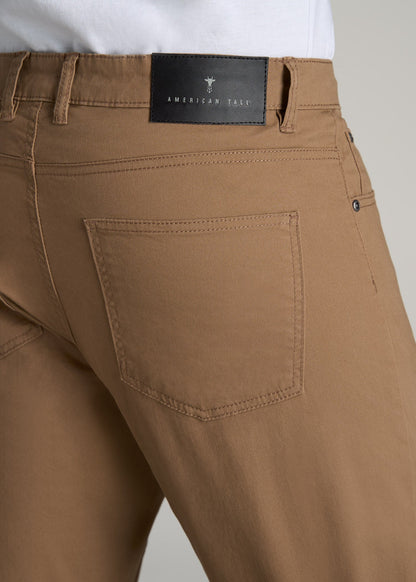 American Tall Men Carman TAPERED Fit Five Pocket Pants for Tall Men in Russet Brown