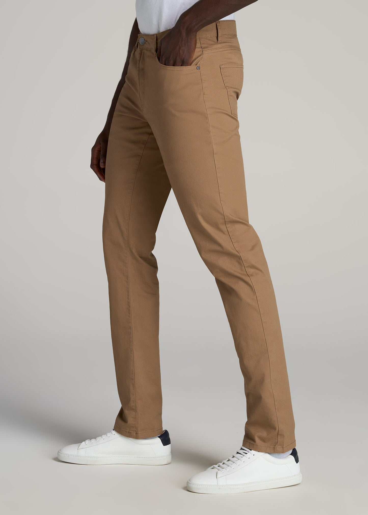 American Tall Men Carman TAPERED Fit Five Pocket Pants for Tall Men in Russet Brown