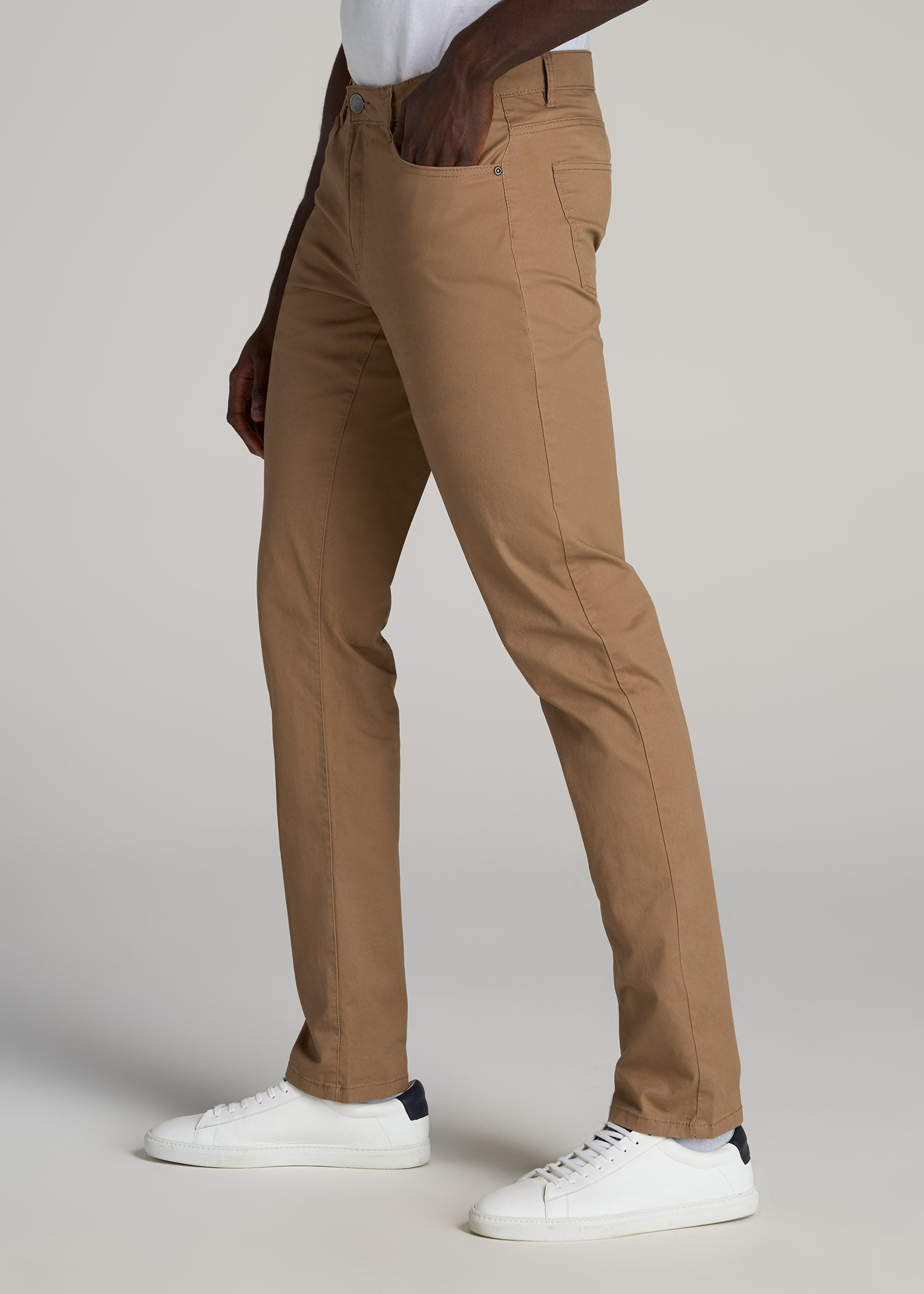 American Tall Men Carman TAPERED Fit Five Pocket Pants for Tall Men in Russet Brown