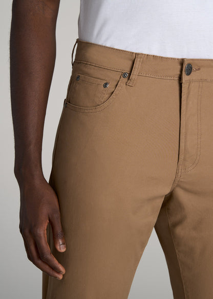 American Tall Men Carman TAPERED Fit Five Pocket Pants for Tall Men in Russet Brown